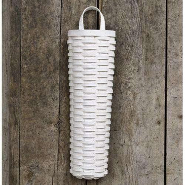 Whitewash Long John Wall Basket, 18x6 - The Fox Decor